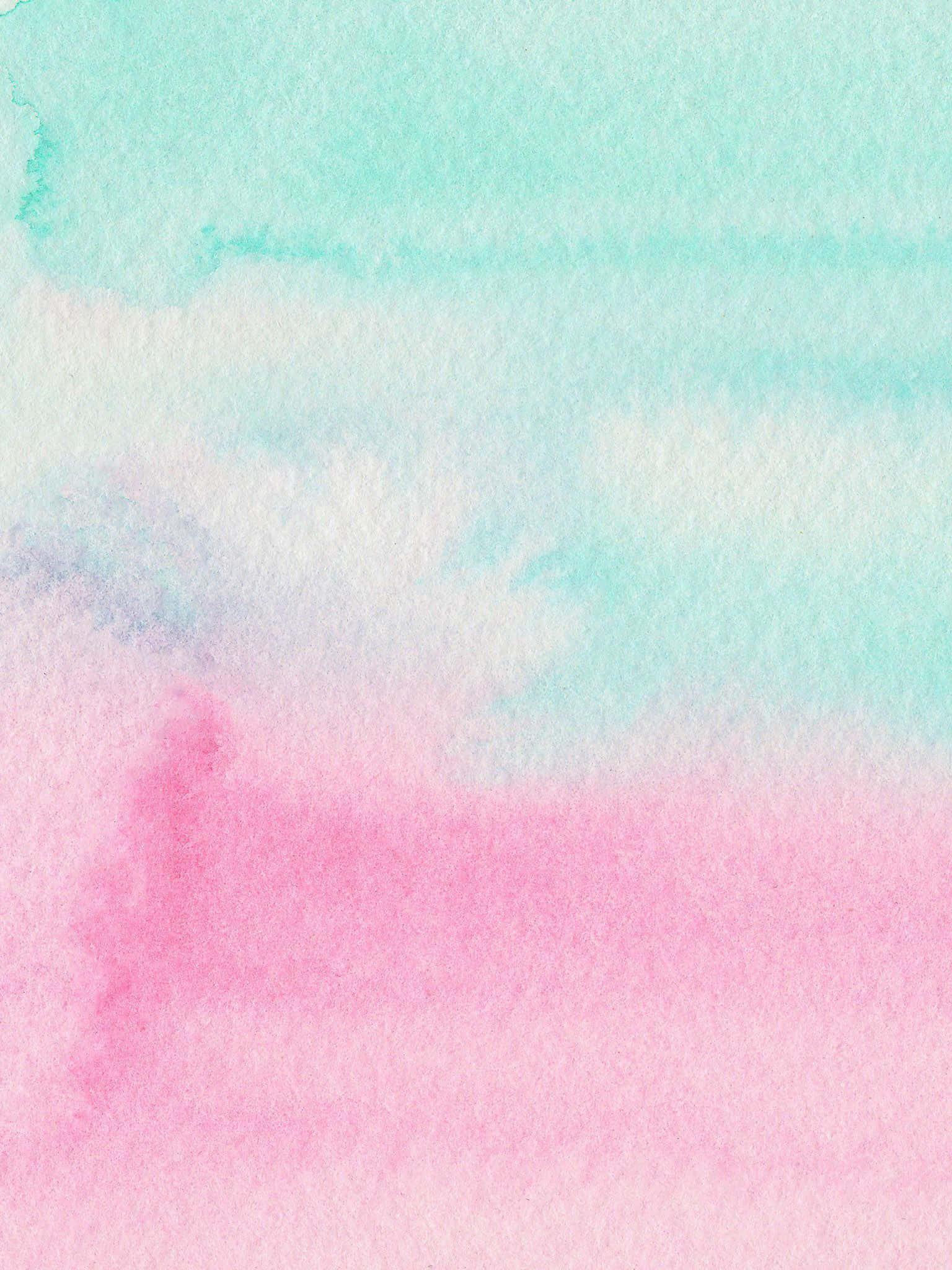 Pastel Ombre 桌布 壁紙 — 柔和的水彩洗滌在紋理紙上混合了粉紅色和薄荷綠色，創造出夢幻般的抽象背景。