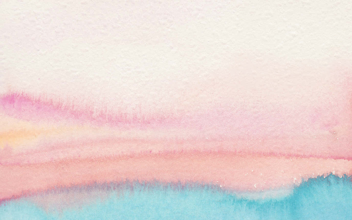 High Resolution Watercolor 桌布 壁紙 — 柔和的水彩洗滌在紋理紙上混合粉紅、蜜桃和藍綠色，營造出夢幻的抽象漸變。