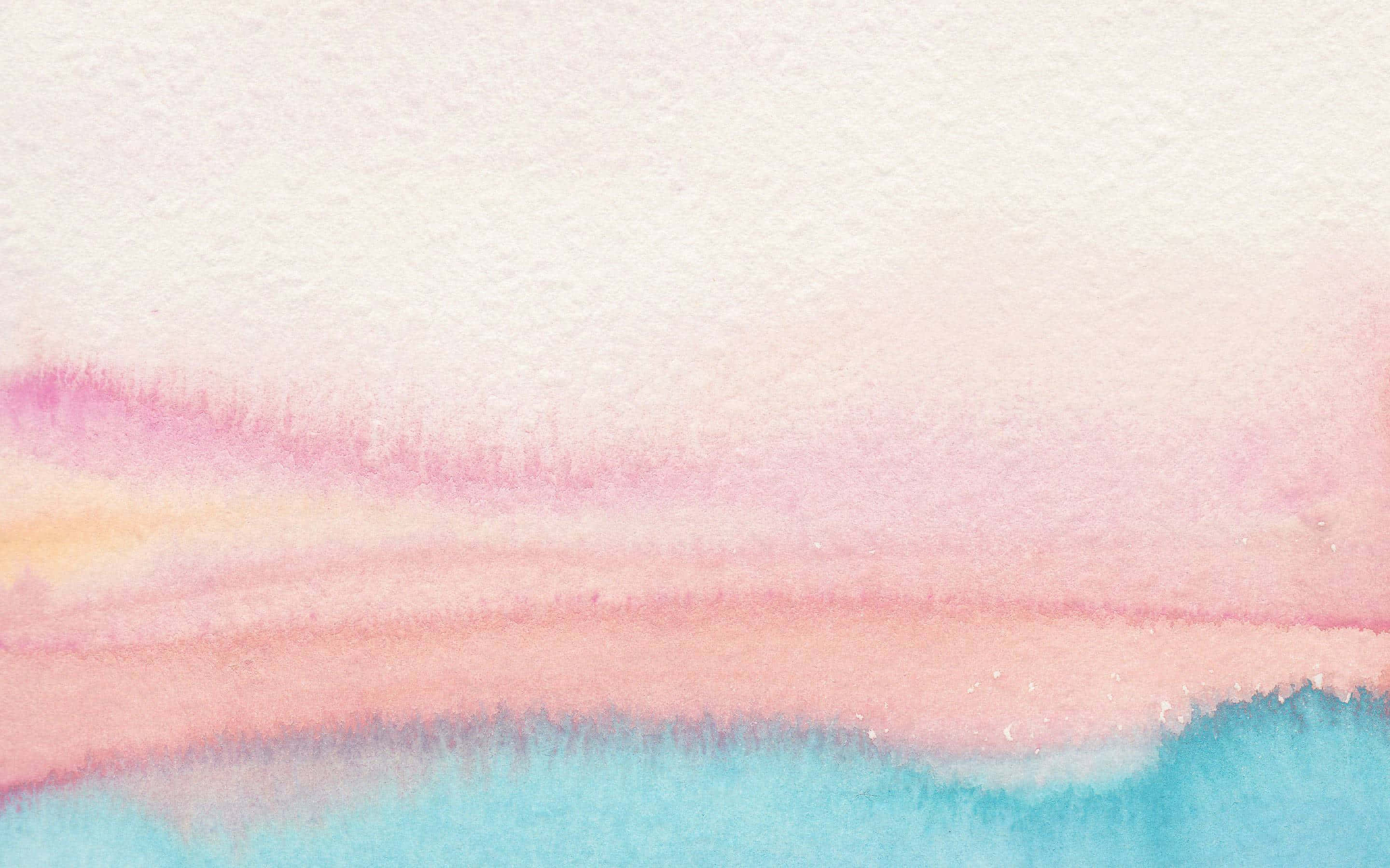 Watercolor 桌布 壁紙 — 柔和的水彩洗滌將粉彩粉紅、蜜桃和藍色混合在有紋理的紙上，營造出夢幻般的抽象漸變。