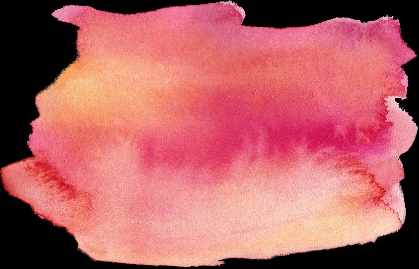Watercolor 桌布 壁紙 — 柔和的水彩洗滌將粉紅色和橙色色調混合在帶有紋理邊緣的鮮明黑色背景上。