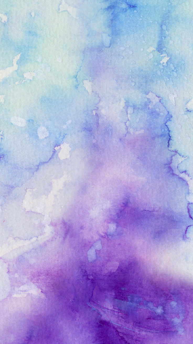 Pastel Watercolor 桌布 壁紙 — 柔和的水彩洗滌將薰衣草紫和天藍色與白色紋理筆觸混合在紋理紙上。