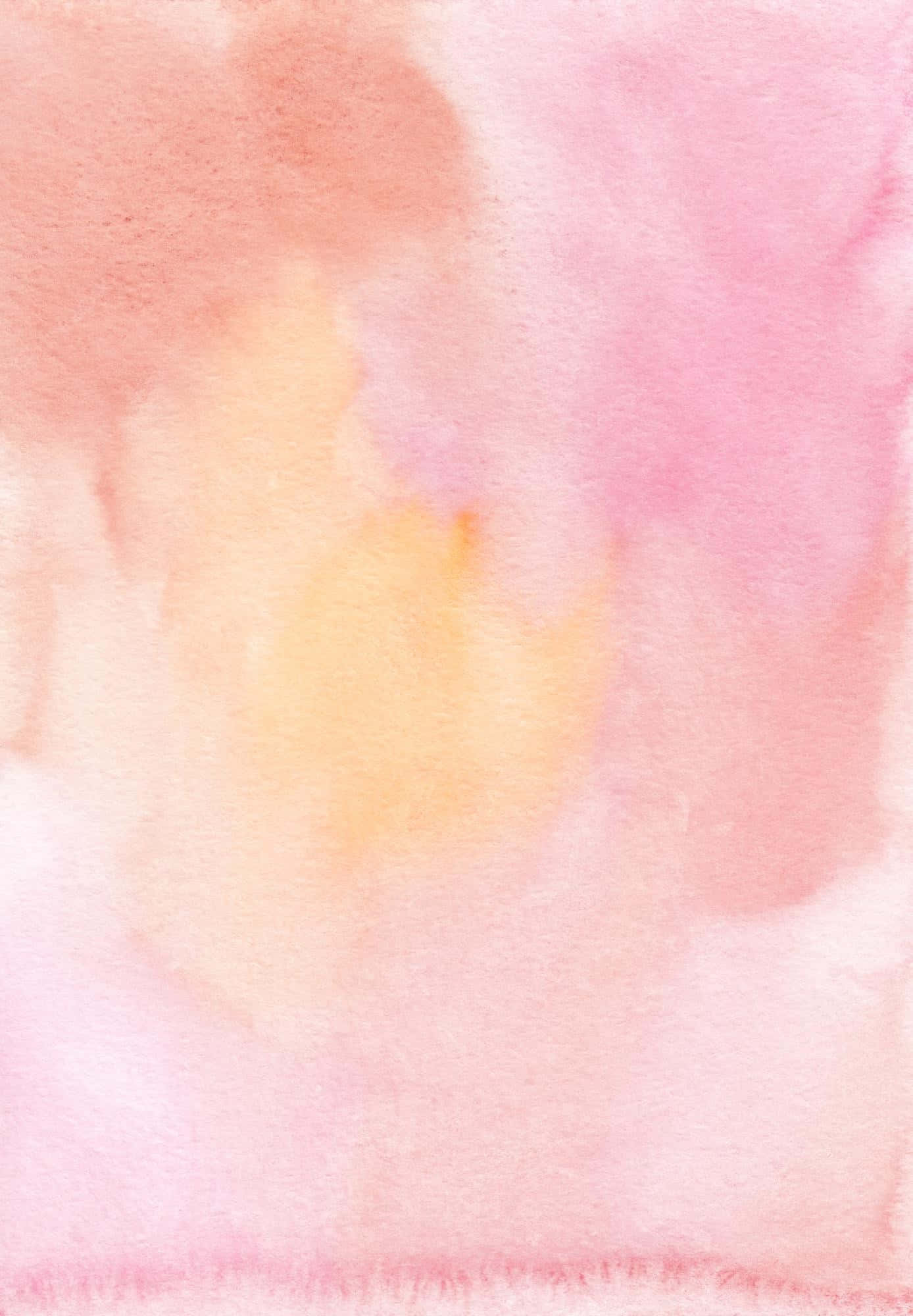 Pastel Pink And Yellow 桌布 壁紙 — 柔和的水彩洗滌將蜜桃粉和淡黃色混合在一起，形成帶有紋理紙張紋理的夢幻抽象背景。