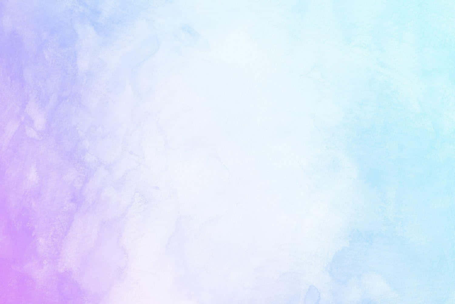 Pastel Watercolor 桌布 壁紙 — 柔和的水彩洗滌混合薰衣草紫、天藍色和白色中心，營造出夢幻的抽象背景。