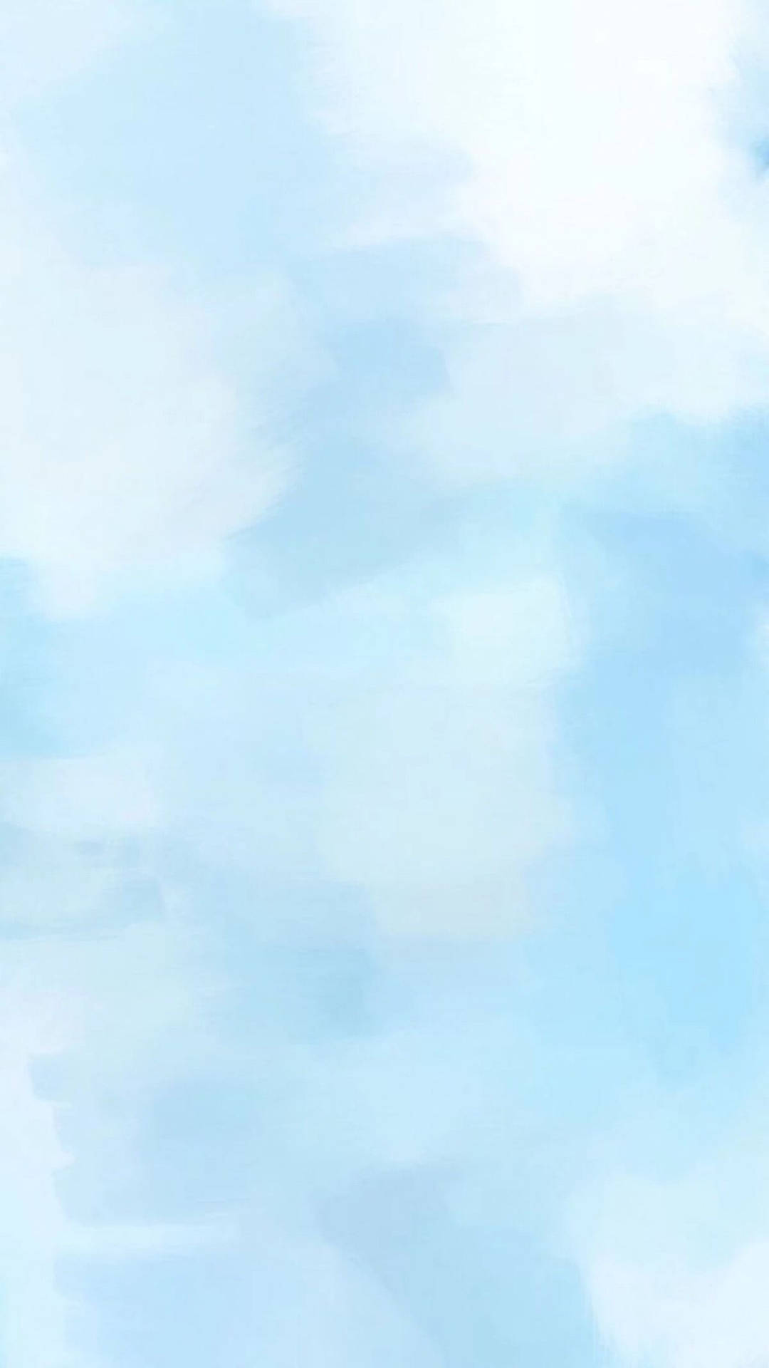 寧靜天空中柔和的藍白水彩雲。 — 粉彩可愛動圖 壁紙