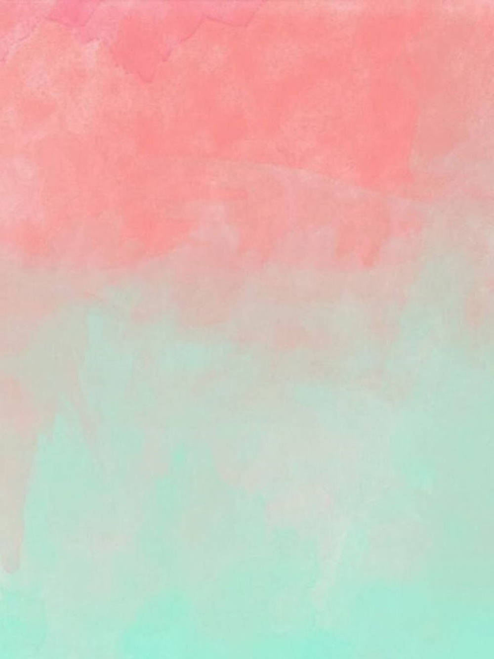 Gradient 桌布 壁紙 — 柔和的水彩漸變，將珊瑚粉與薄荷綠以輕柔筆觸和紋理洗滌融合。