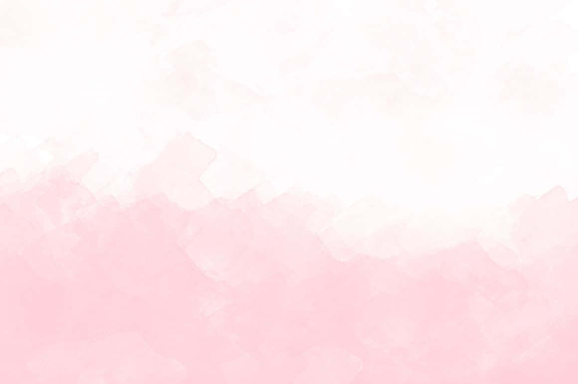 Pink Watercolor 桌布 壁紙 — 柔和的水彩漸變，混合淡粉紅色和白色，帶有紋理筆觸。