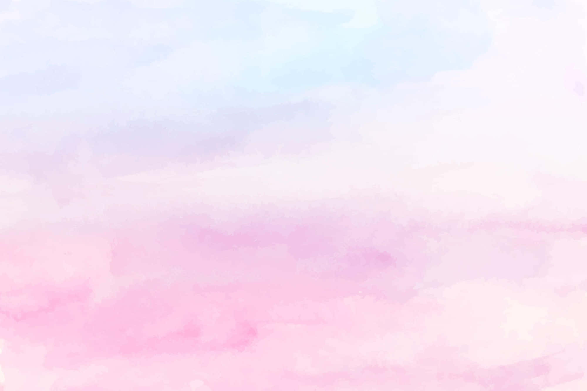 Pastel Watercolor 桌布 壁紙 — 柔和的水彩漸變，混合粉紅色和淺藍色，如同夢幻的天空。
