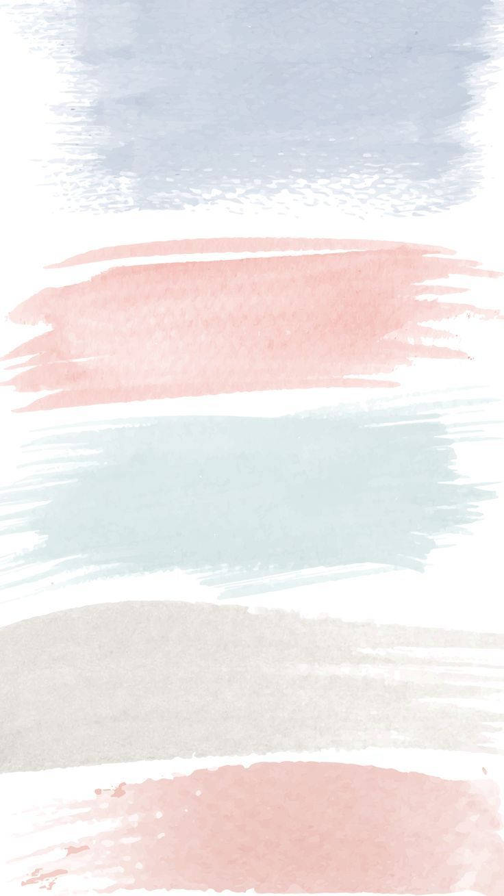 Simple iPhone 桌布 壁紙 — 柔和的水彩筆觸以粉藍、粉紅和米色營造出寧靜的抽象背景。