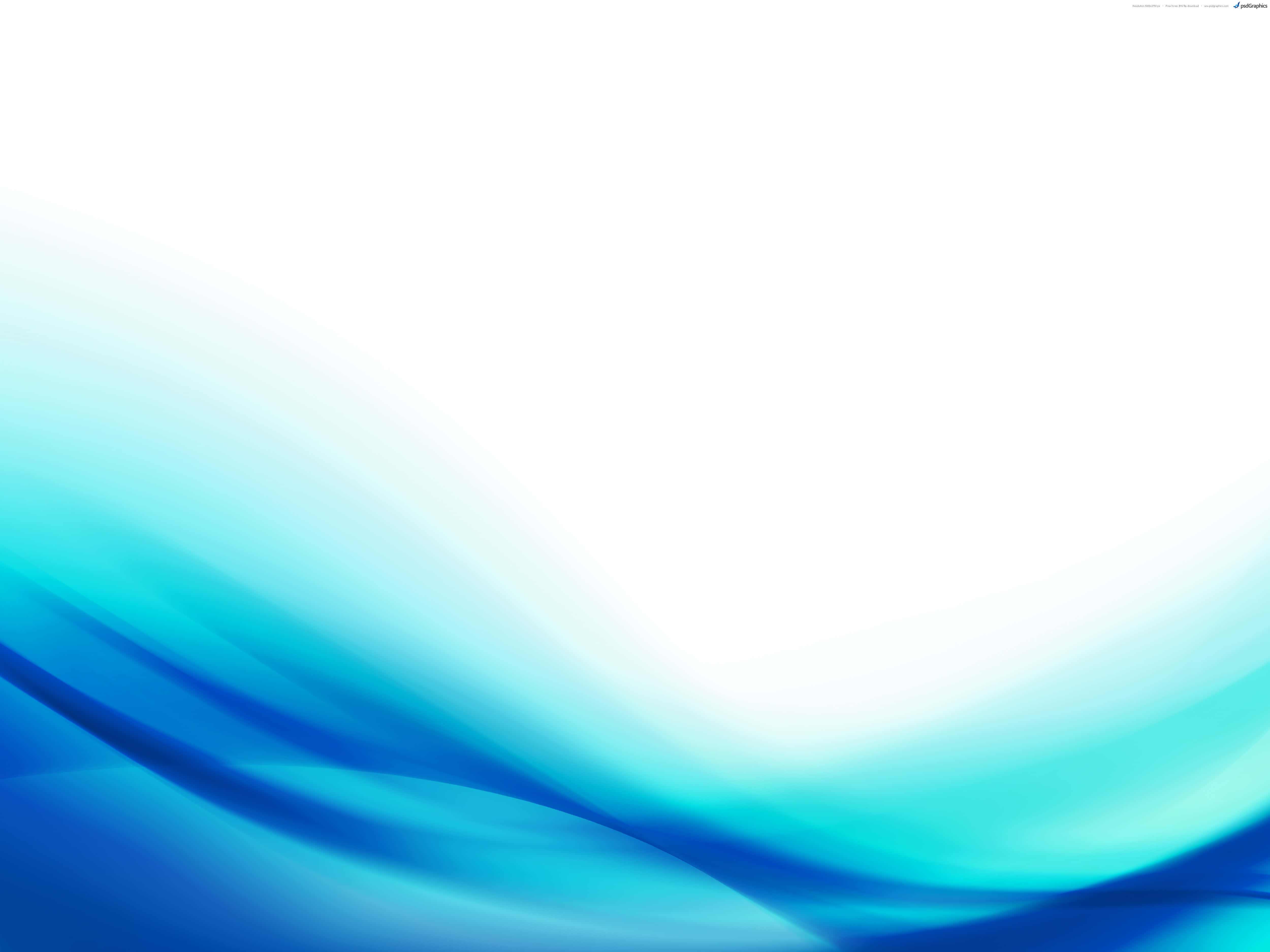 Minimalist Blue 桌布 壁紙 — 柔和的流動藍色波浪與明亮的白色融合，營造出寧靜的抽象漸變背景。