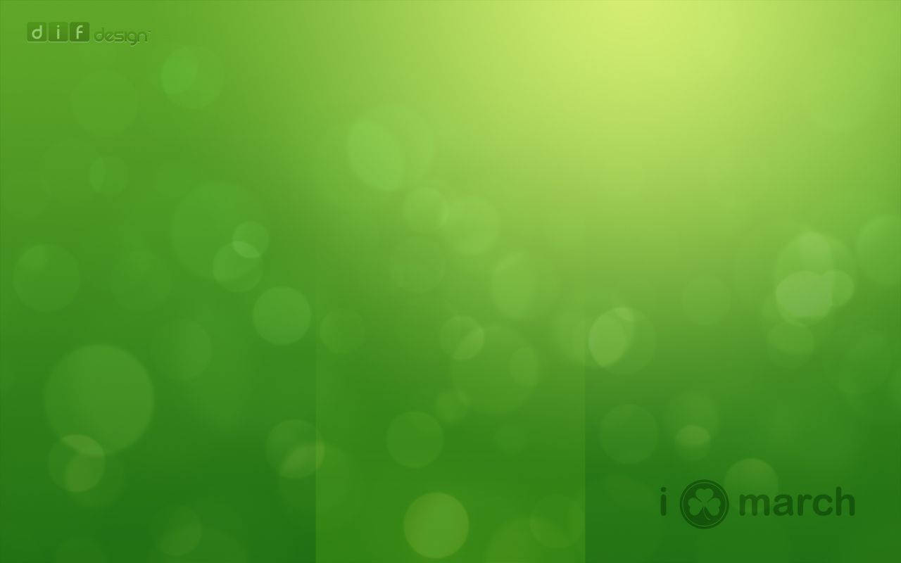愛爾蘭 桌布 壁紙 — 柔和的漸變綠色背景，帶有發光的散景圓圈，營造出夢幻而平靜的氛圍。