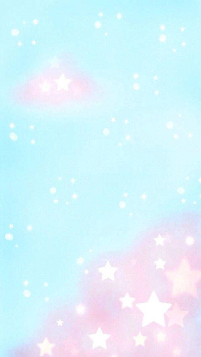 Telegram 桌布 壁紙 — 柔和的粉彩天空，有閃爍的星星和夢幻的粉紅雲朵，在寧靜的暮色中輕輕漂浮。