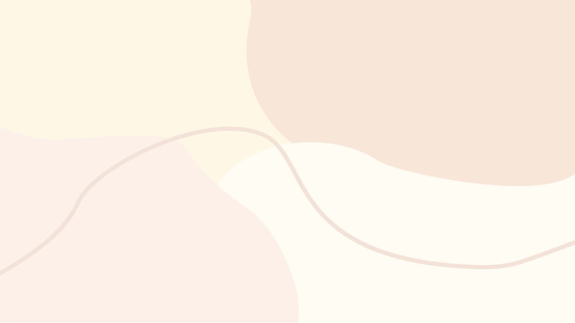 Neutral Color 桌布 壁紙 — 柔和的粉彩抽象形狀在帶有柔和蜜桃奶油色調的極簡背景上輕輕流動。