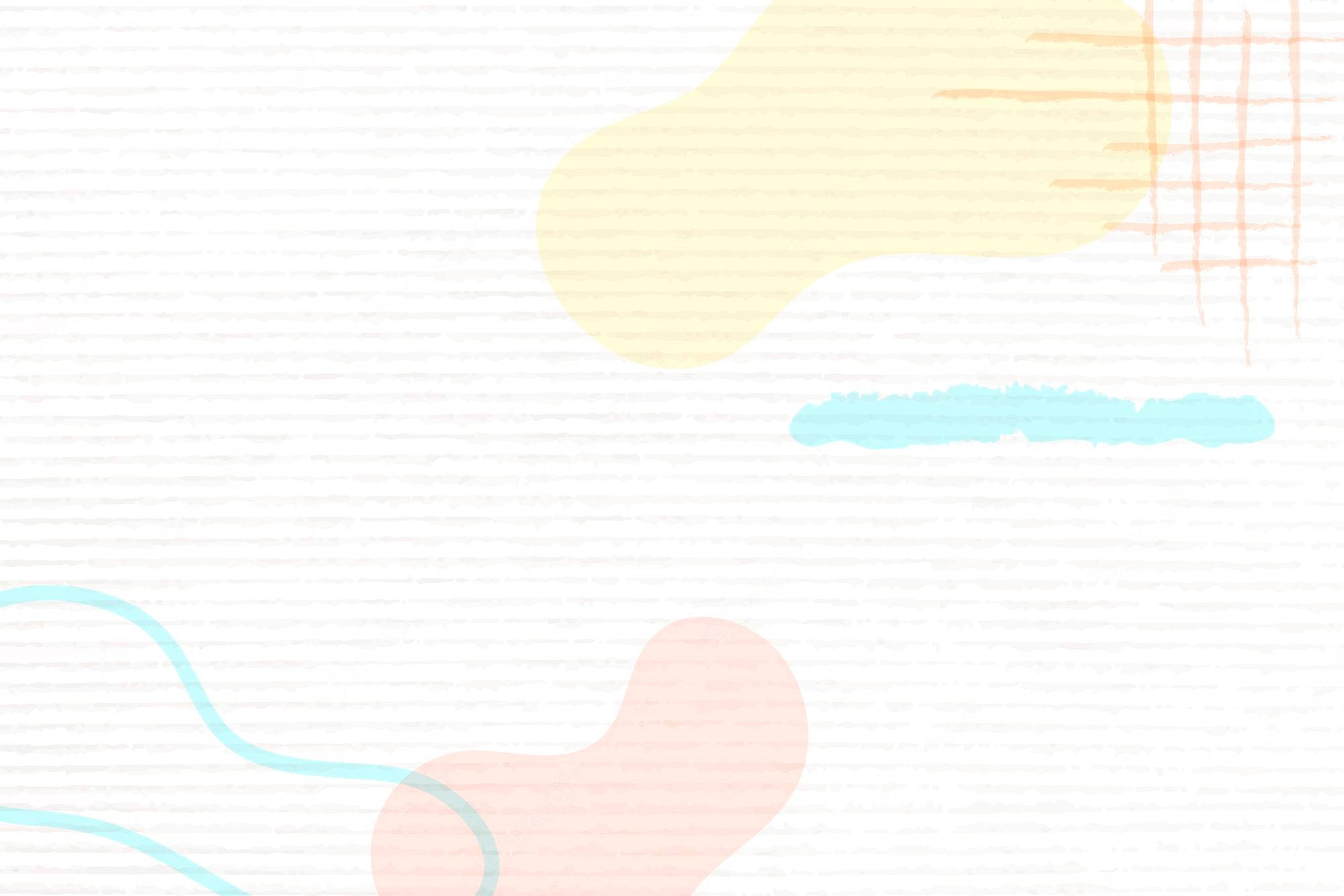 Aesthetic Cute Pastel 桌布 壁紙 — 柔和的粉彩抽象形狀漂浮在有紋理的白色背景上，帶有溫柔的筆觸細節。