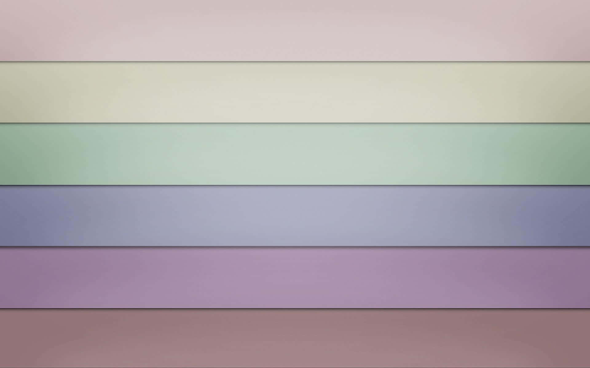 pastel 桌布 壁紙 — 柔和的粉彩水平條紋，以粉紅、綠、藍和紫的柔和色調，營造出平靜的抽象背景。