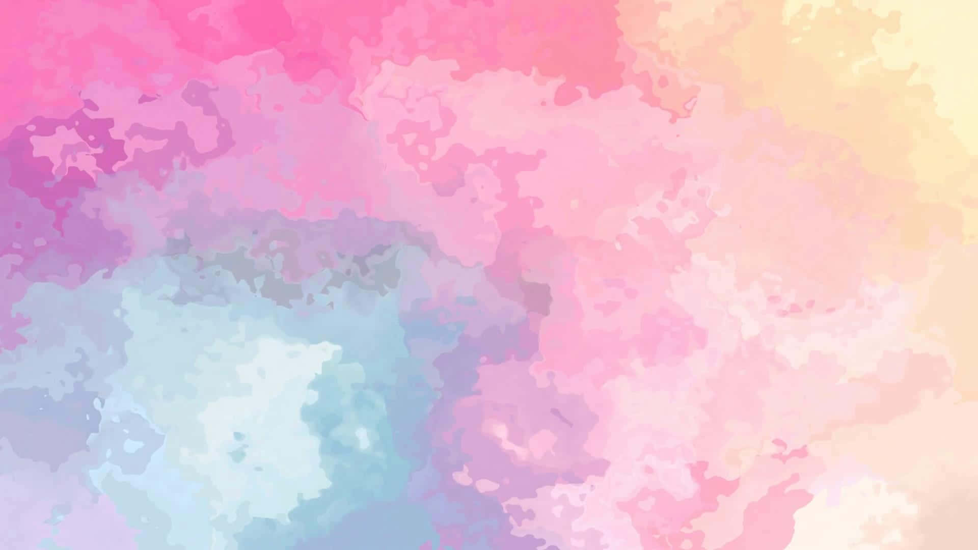 Pastel Minimalist 桌布 壁紙 — 柔和的粉彩水彩洗滌混合粉紅色、紫色、藍色和黃色，形成夢幻的抽象漸變。