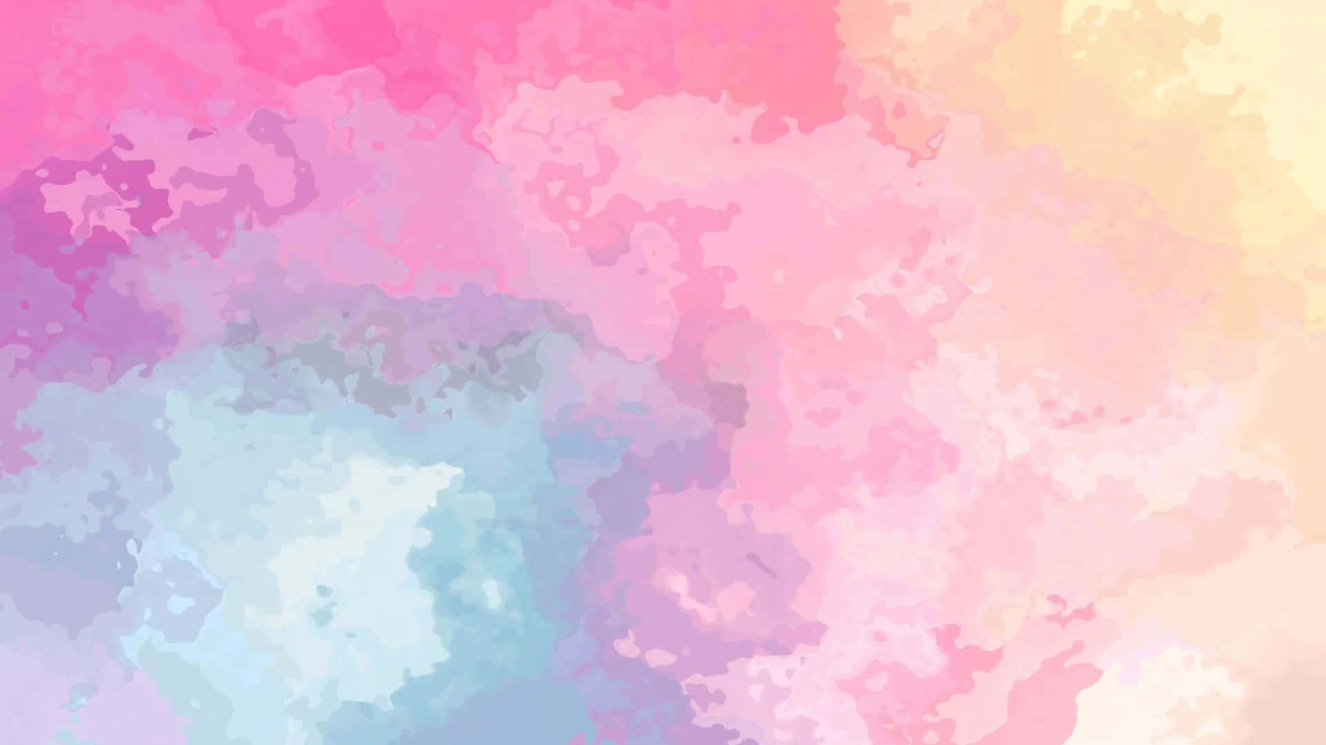 pastel 桌布 壁紙 — 柔和的粉彩水彩洗滌混合粉紅色、紫色、藍色和黃色，形成夢幻的抽象漸變。