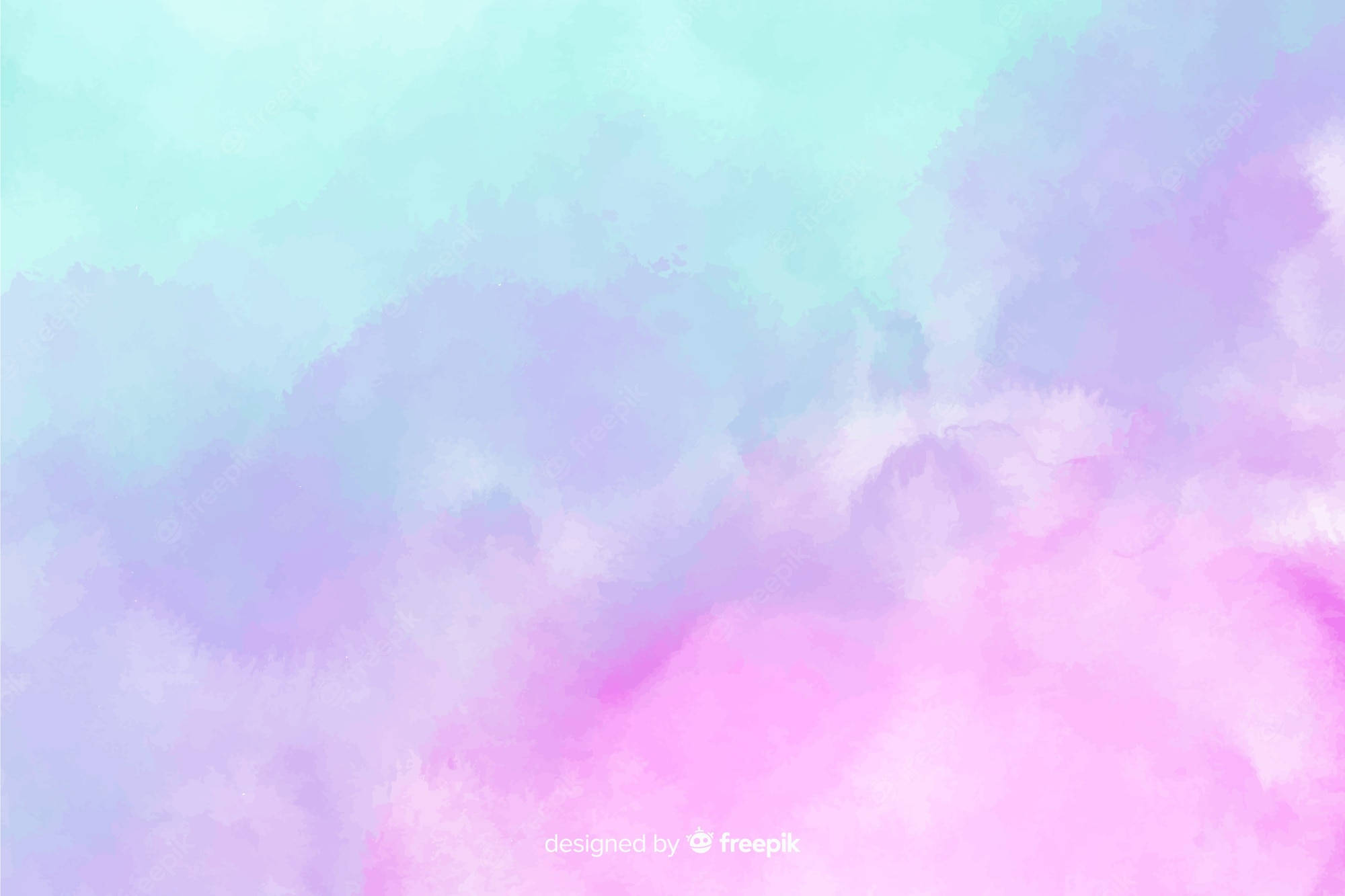 pastel 桌布 壁紙 — 柔和的粉彩水彩洗滌混合薄荷、青綠、薰衣草和粉紅，形成夢幻的抽象漸變。
