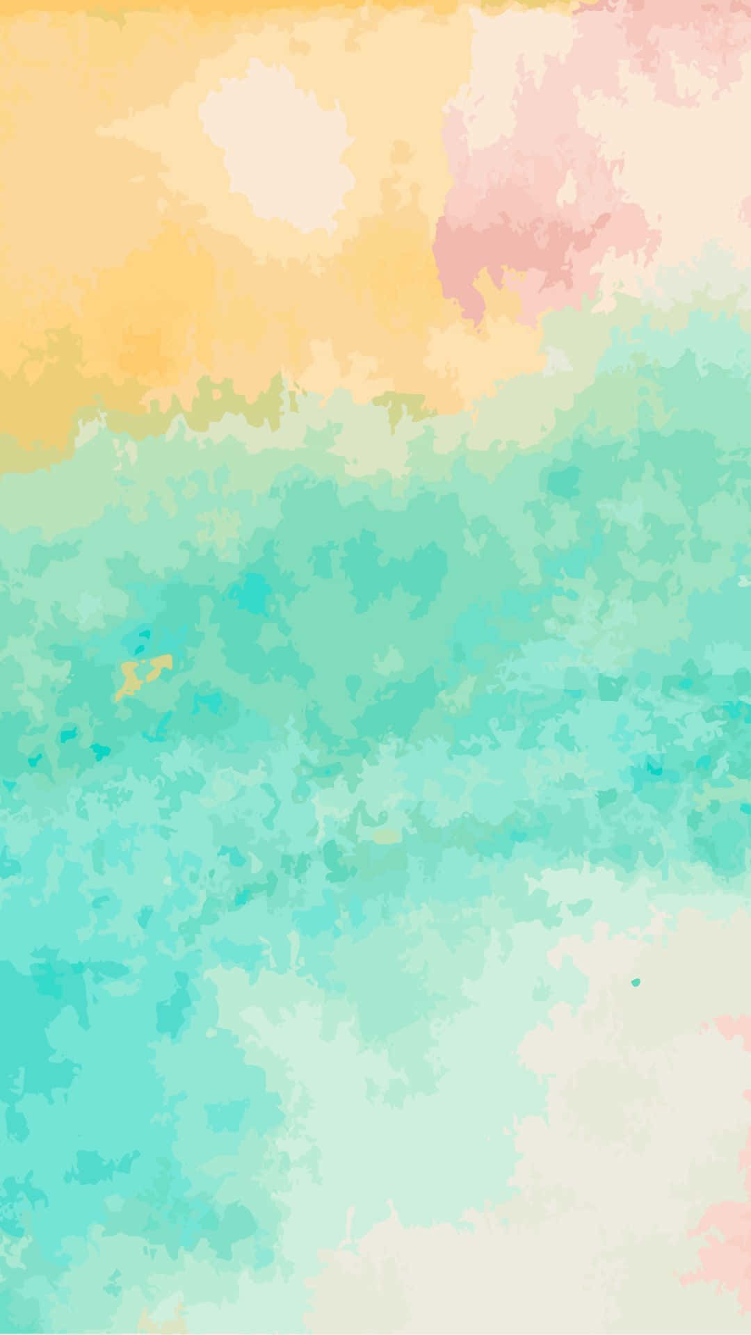 pastel 桌布 壁紙 — 柔和的粉彩水彩洗滌混合黃色、粉紅色和藍綠色，形成夢幻的抽象漸變。