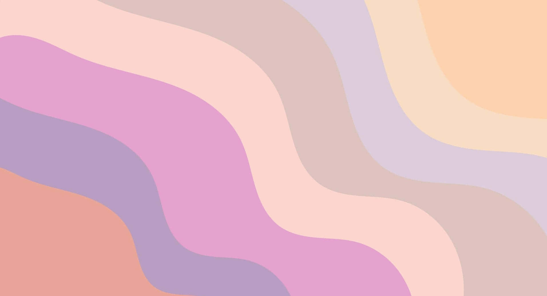 Pastel Abstract 桌布 壁紙 — 柔和的粉彩波浪，以粉紅、薰衣草、蜜桃和米色，在極簡抽象背景上流動。