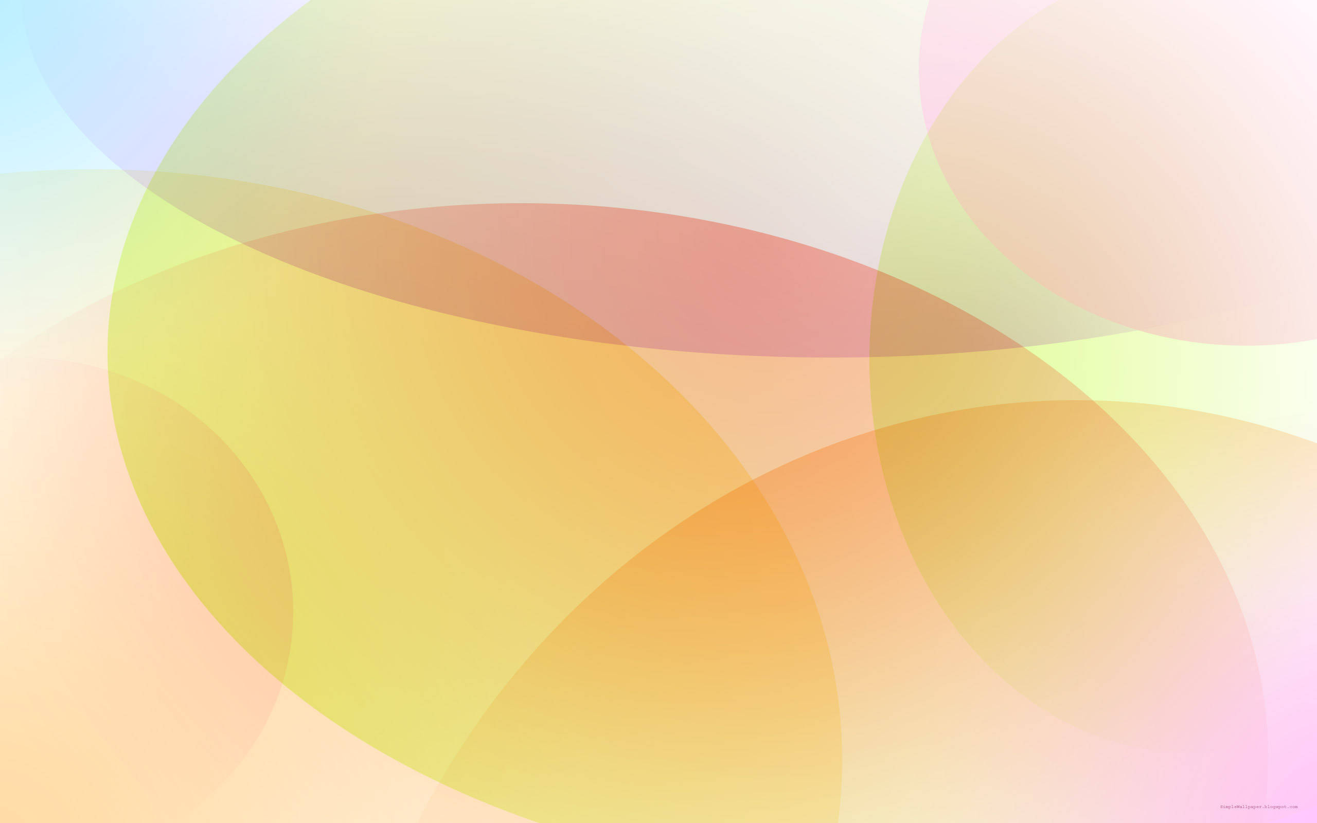 Shapes 桌布 壁紙 — 柔和的粉彩色半透明橢圓形在漸變背景上輕輕融合，營造出夢幻般的抽象構圖。