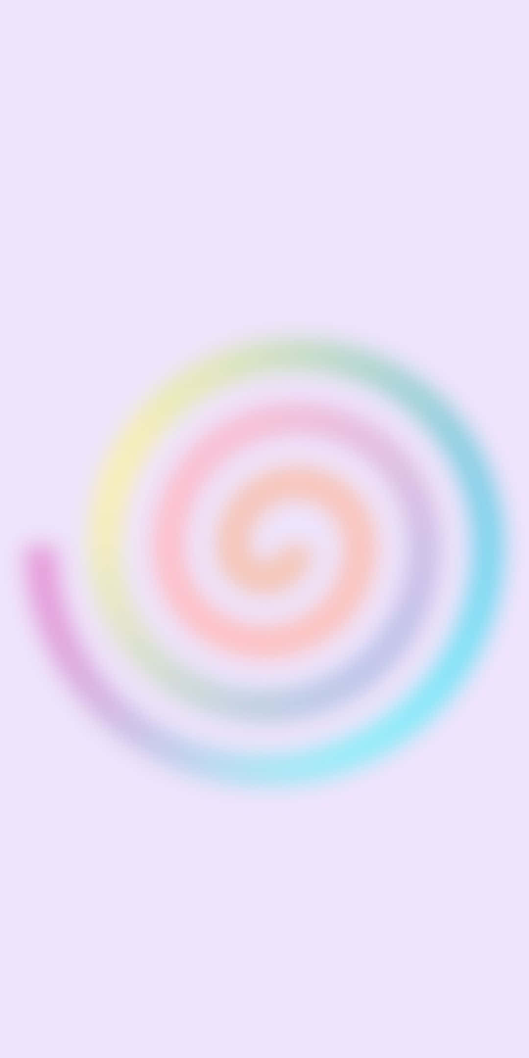 Aura 桌布 壁紙 — 柔和的粉彩螺旋在淺薰衣草背景上輕輕旋轉，帶有模糊的彩虹色調。