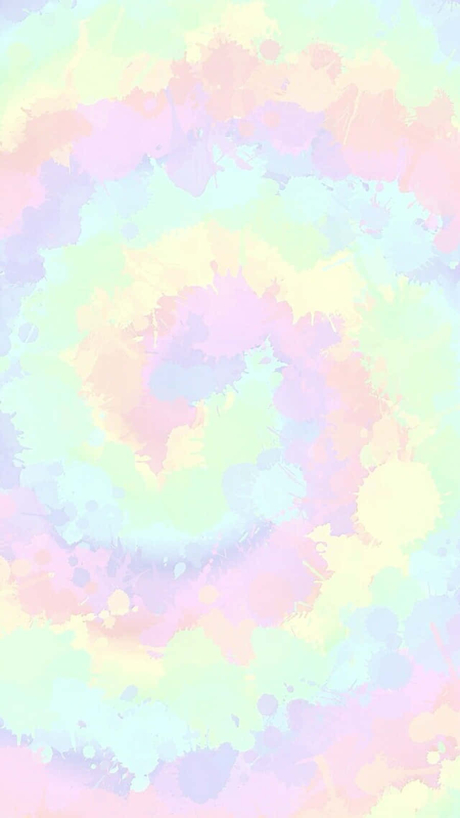 Pastel Tie Dye 桌布 壁紙 — 柔和的粉彩顏料飛濺在薄荷、薰衣草、蜜桃和奶油霜的溫柔漸變中旋轉，創造出夢幻的抽象背景。