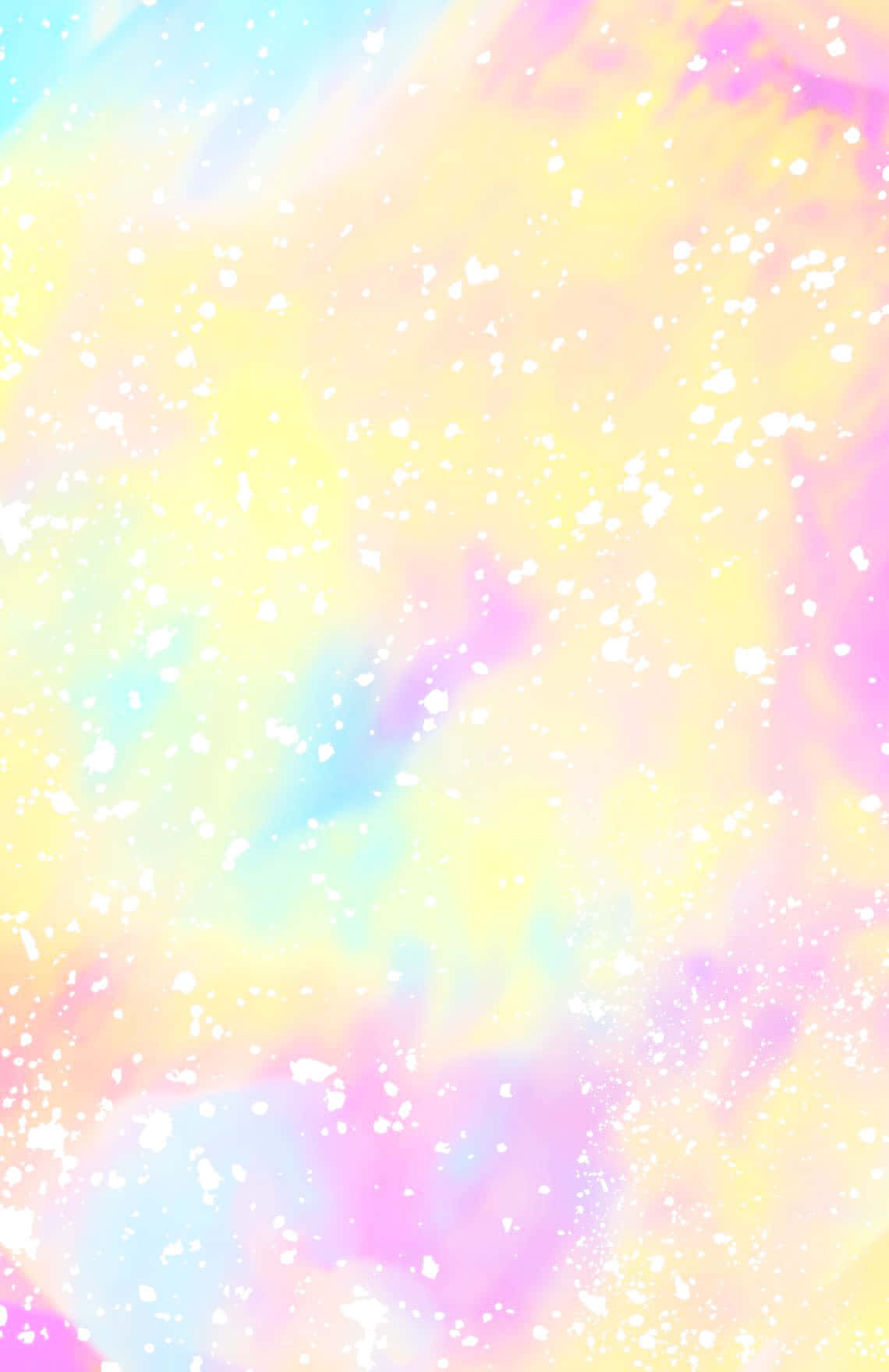 pastel 桌布 壁紙 — 柔和的粉彩顏色像水彩一樣融合，白色斑點在畫布上漂浮。