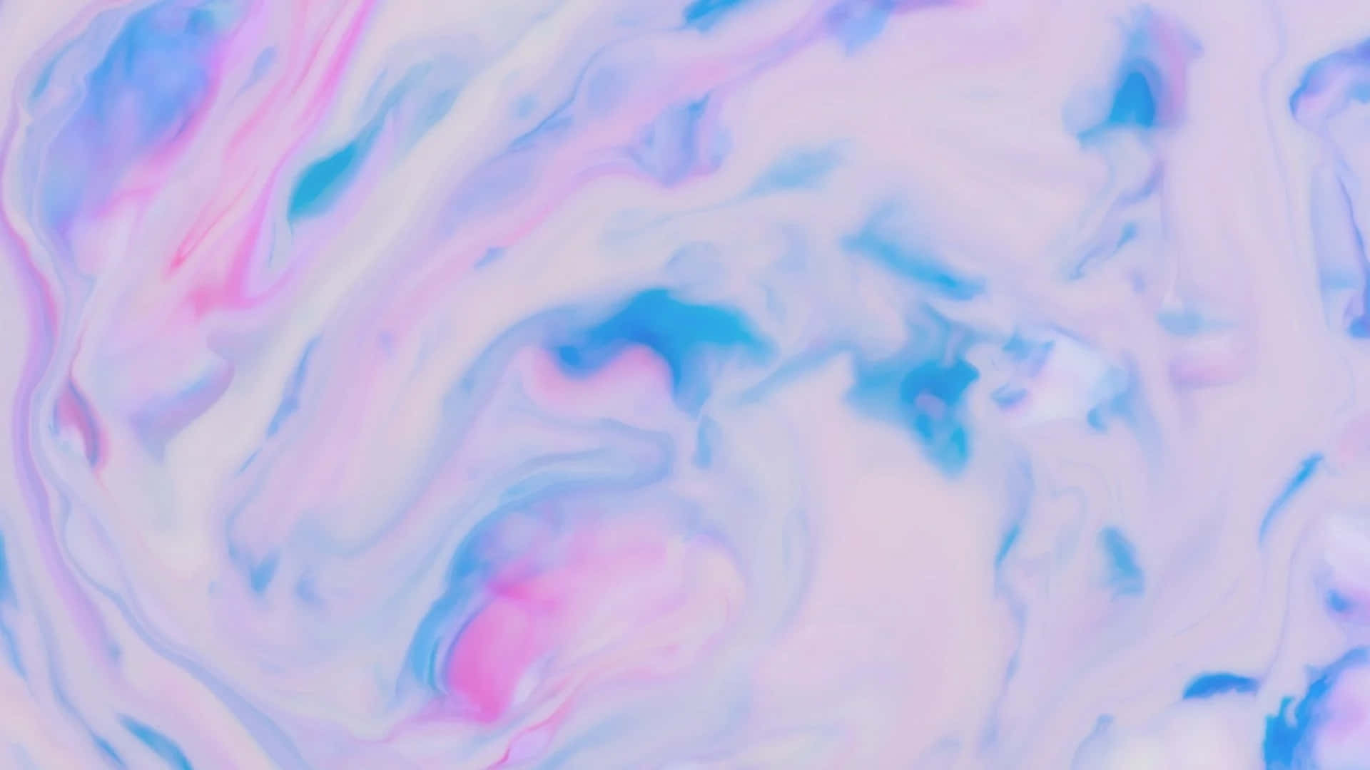 Twitter Header 桌布 壁紙 — 柔和的粉紅、藍色和白色漩渦圖案，創造出夢幻的抽象流體藝術構圖。