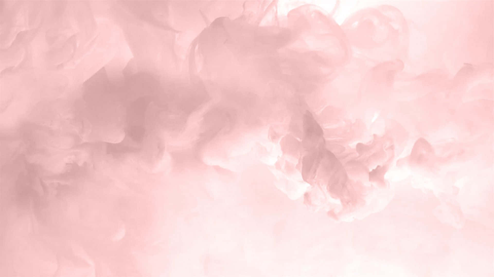 Rose Gold Desktop 桌布 壁紙 — 柔和的粉紅煙霧在淡色背景上輕輕旋轉，營造出夢幻空靈的氛圍。