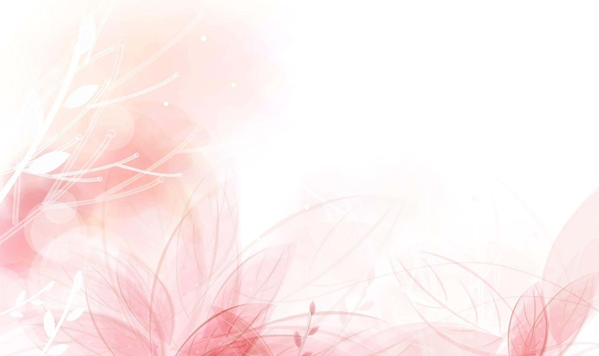 淺色 桌布 壁紙 — 柔和的粉紅與白色抽象花卉枝條，帶有柔和散景光暈，呈現夢幻極簡風格。