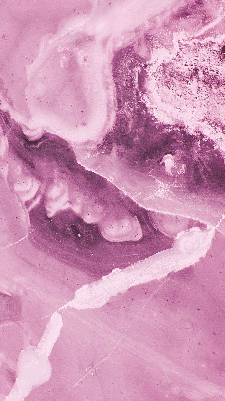Pink Marble 桌布 壁紙 — 柔和的粉紅色和白色大理石紋理流動抽象圖案，帶有微妙的深色點綴。
