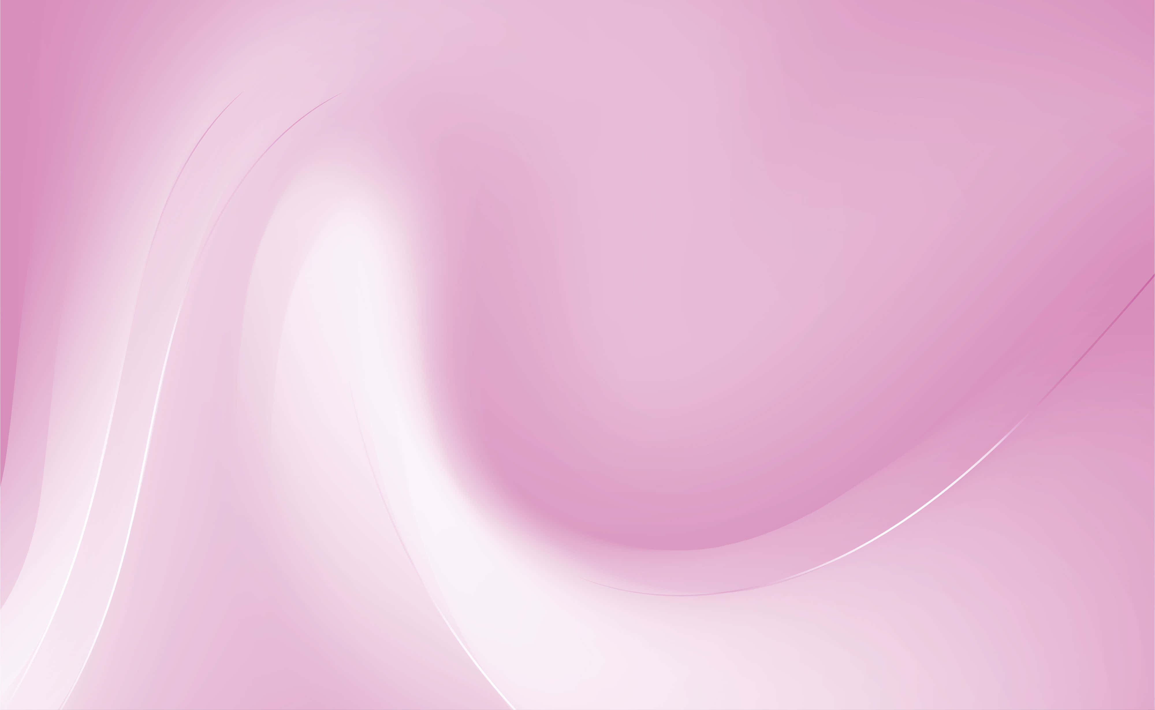 Abstract Design 桌布 壁紙 — 柔和的粉紅色和白色抽象波浪在畫布上以光滑、發光的曲線流動。