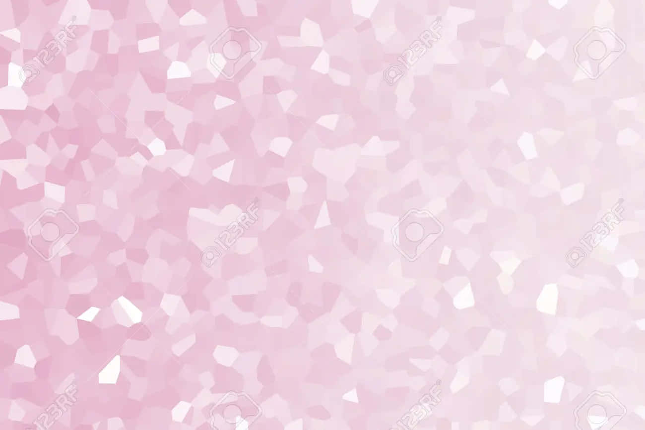 Pastel Crystal 桌布 壁紙 — 柔和的粉紅色和白色抽象背景，帶有散落的幾何閃粉狀碎片。