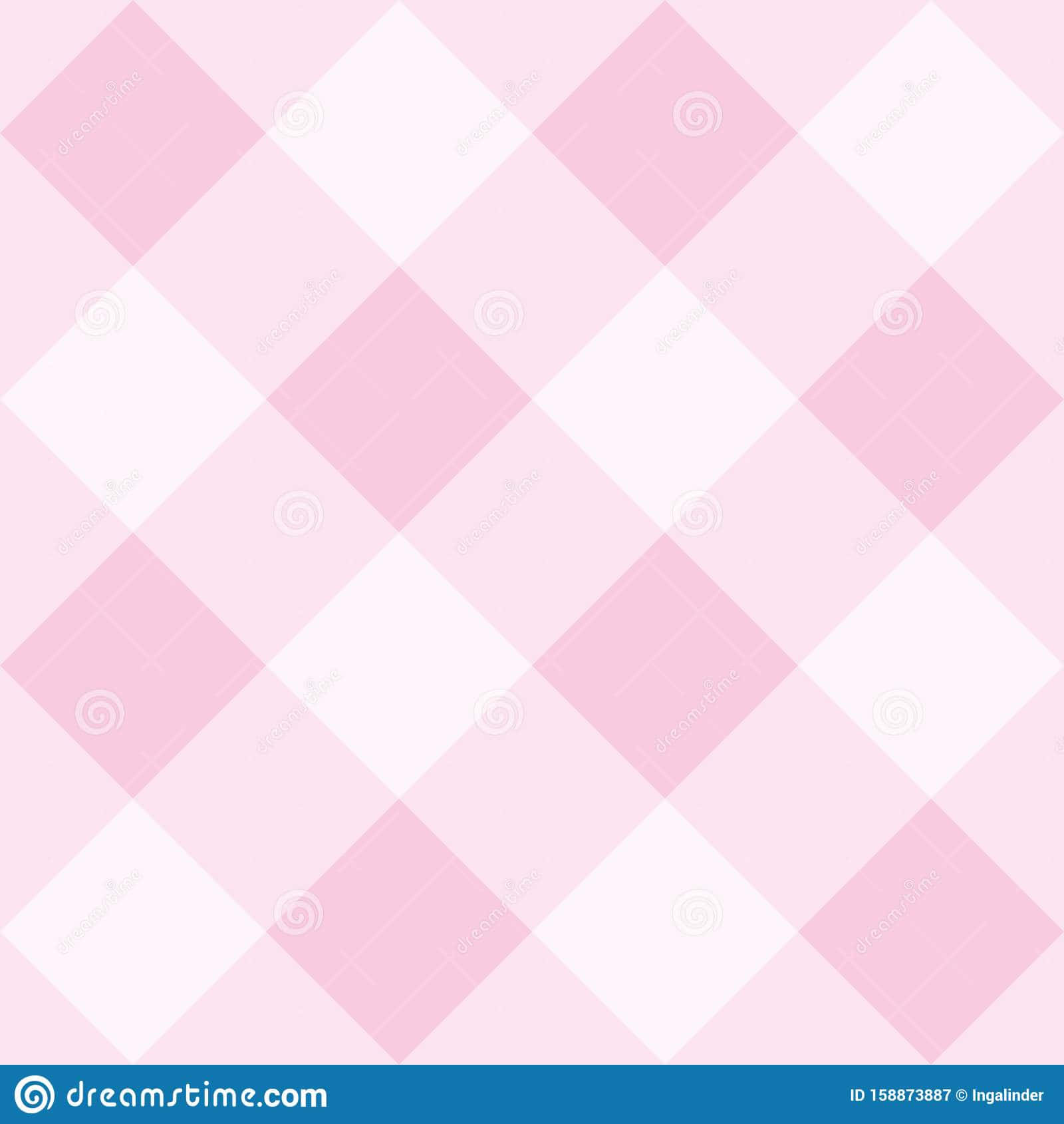 Pink Grid 桌布 壁紙 — 柔和的粉紅色和白色格紋圖案，帶有對角線方格，營造出溫和的重複設計。