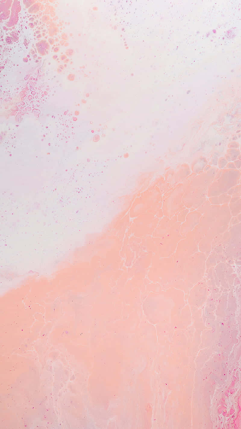 Pastel Watercolor 桌布 壁紙 — 柔和的粉紅色和白色液體漩渦，帶有細膩的氣泡和大理石紋理，營造出夢幻般的抽象構圖。