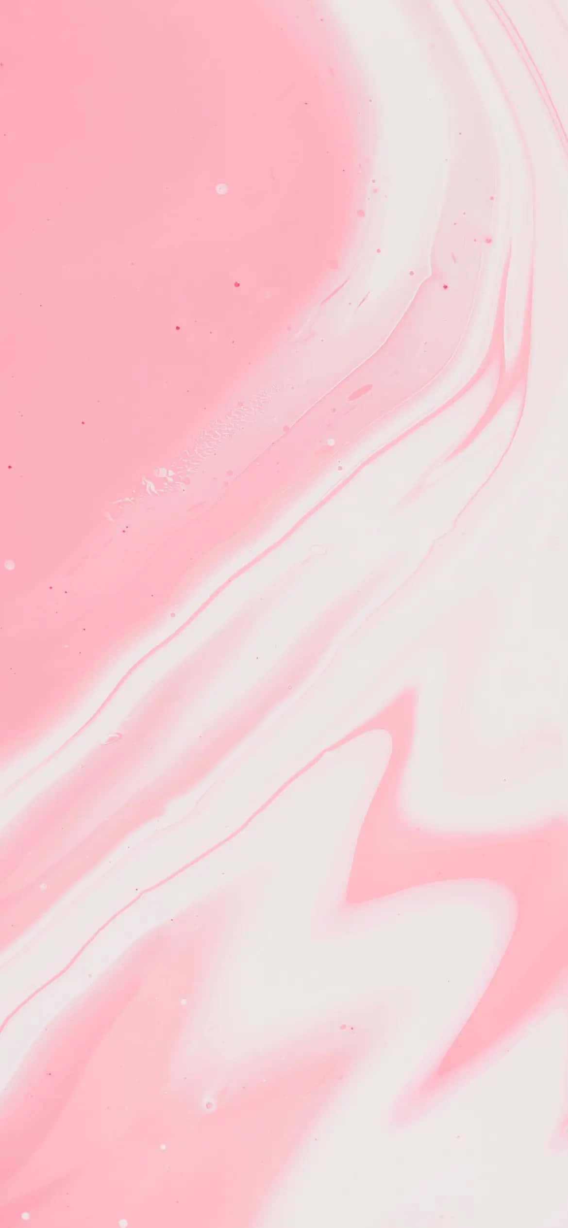 Pretty Pink 桌布 壁紙 — 柔和的粉紅色和白色液體漩渦，帶有細膩斑點和流動的有機圖案，營造出夢幻般的抽象背景。