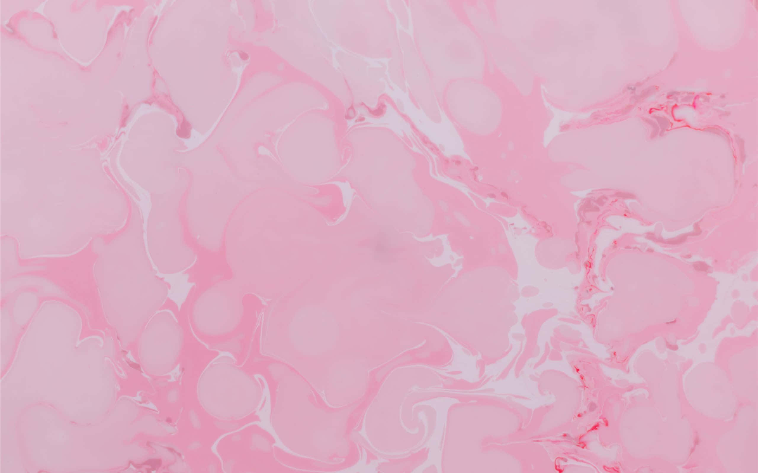 White And Pink 桌布 壁紙 — 柔和的粉紅色和白色液體漩渦，營造出夢幻般的抽象大理石紋理，帶有柔和的漸層和有機流動圖案。