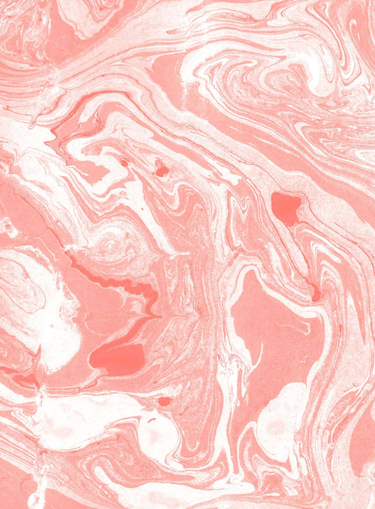 Red Marble 桌布 壁紙 — 柔和的粉紅色和白色漩渦形成流動的抽象圖案，類似液體大理石，帶有有機流動感。
