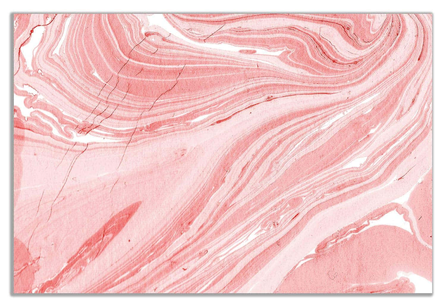 Pink Marble 桌布 壁紙 — 柔和的粉紅色和白色漩渦流動的抽象圖案，帶有細微裂紋和紋理。