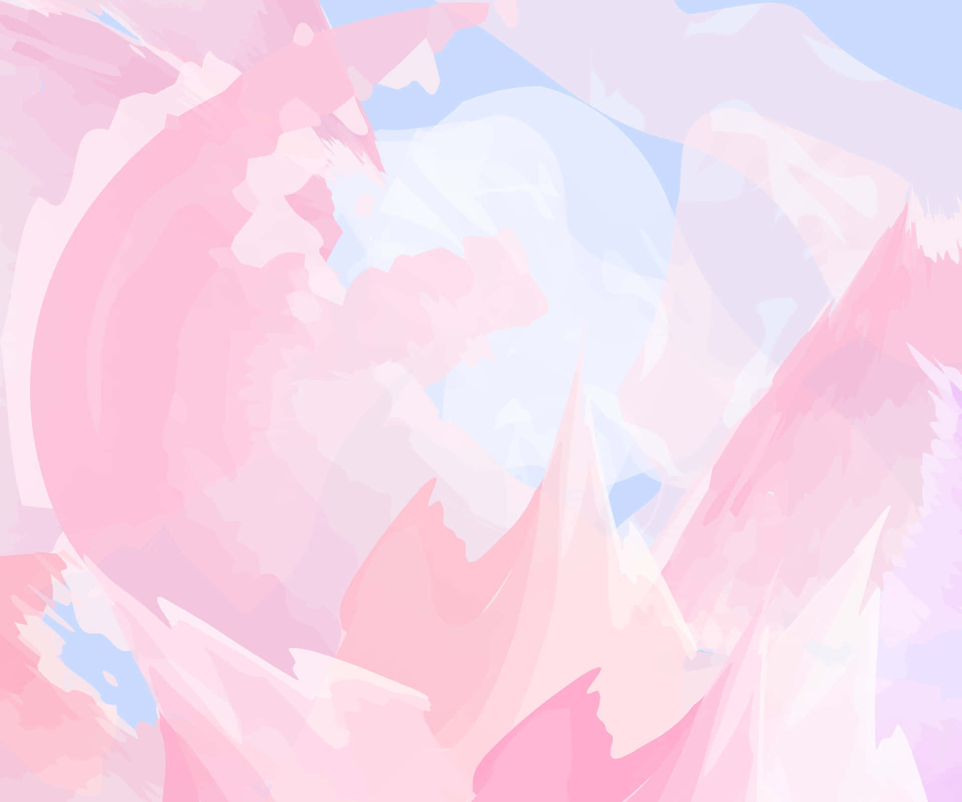 Pink Watercolor 桌布 壁紙 — 柔和的粉紅色和藍色抽象筆觸在夢幻般的水彩紋理中旋轉。