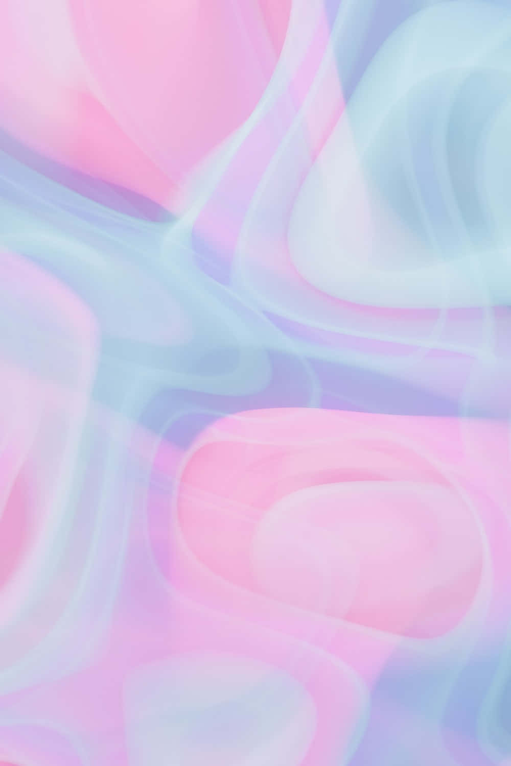 Pastel Gradient 桌布 壁紙 — 柔和的粉紅色和藍色漩渦像液體煙霧般流動，構成夢幻般的抽象構圖。