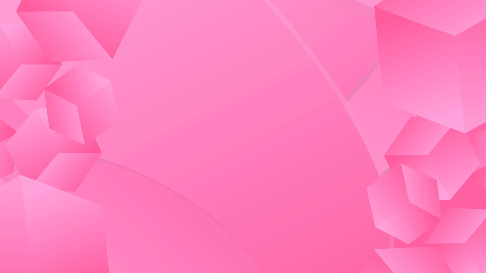 Pink Abstract 桌布 壁紙 — 柔和的粉紅色幾何形狀漂浮在漸變背景中，營造出現代抽象設計。