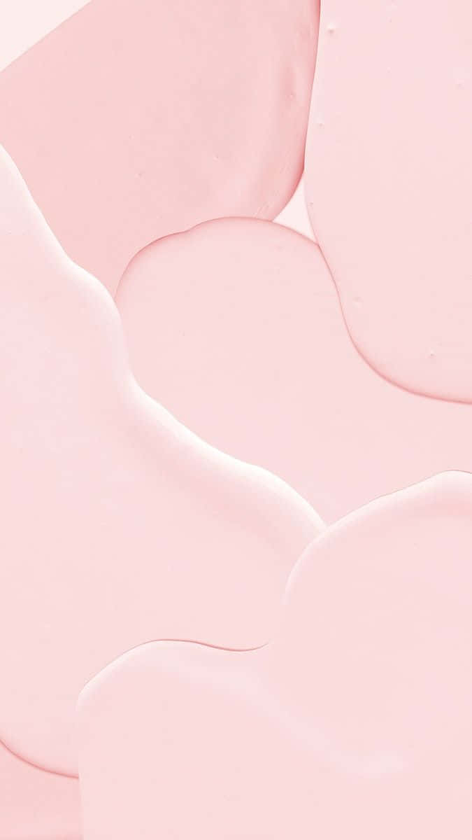 Light Pink iPhone 桌布 壁紙 — 柔和的粉紅色液體以平滑的有機曲線流動，營造出平靜的抽象紋理。