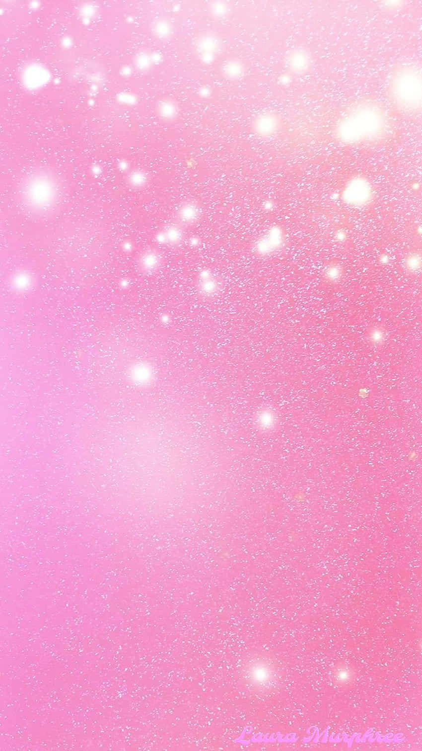 Pink Sparkly 桌布 壁紙 — 柔和的粉紅色漸變壁紙，帶有閃爍的亮粉和發光的白色球體，輕輕漂浮在表面上。