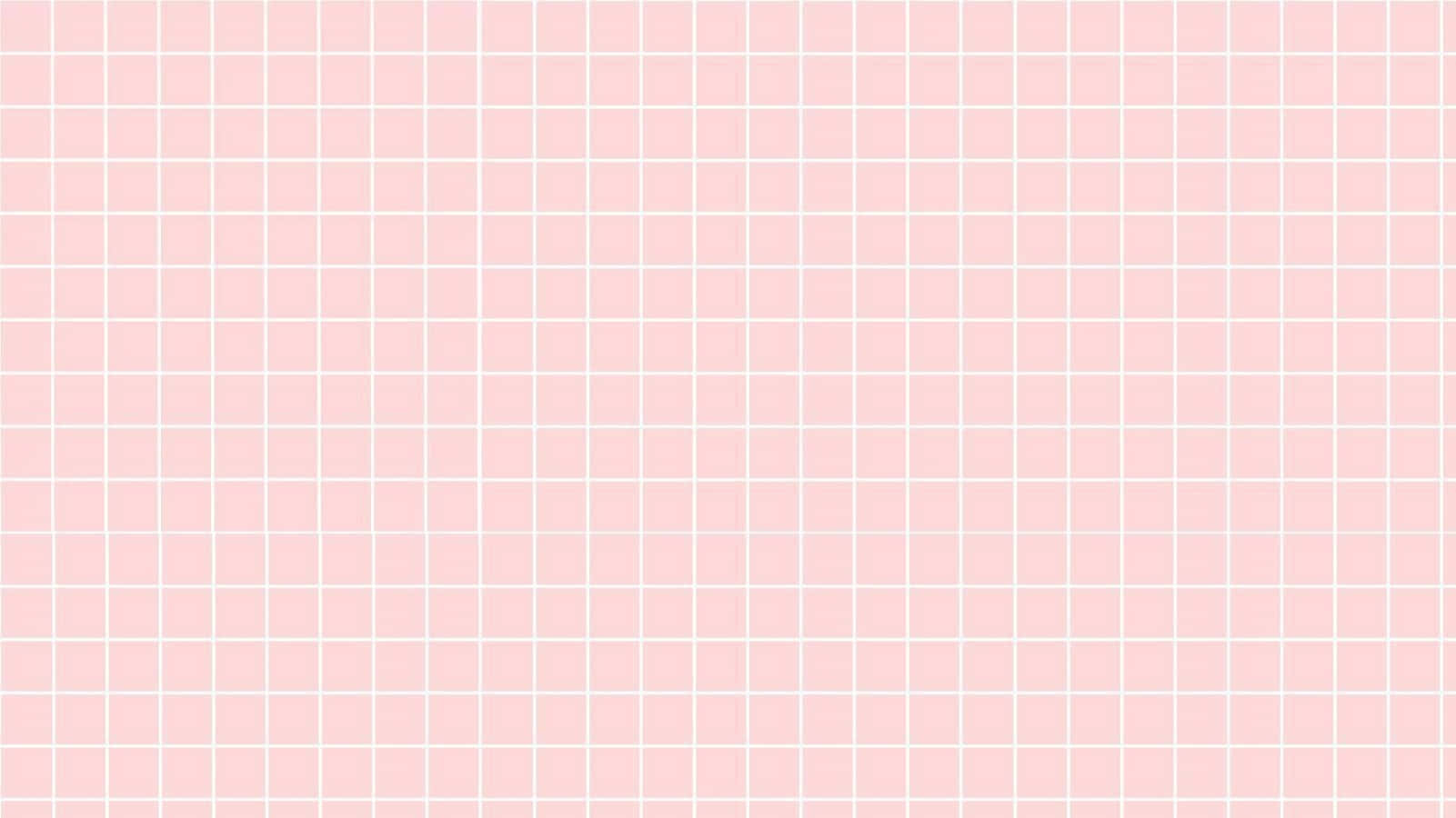 Pastel Aesthetic Grid 桌布 壁紙 — 柔和的粉紅色網格圖案搭配清晰的白色線條，營造出乾淨簡約的背景。