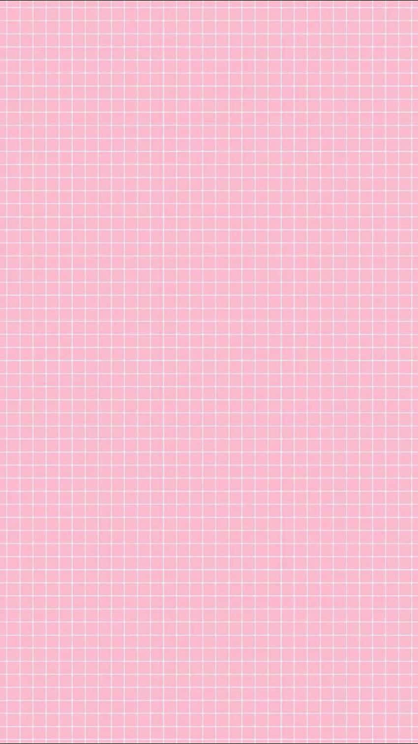 Pink Grid 桌布 壁紙 — 柔和的粉紅色背景，帶有微妙的白色網格圖案，營造出乾淨簡約的美感。