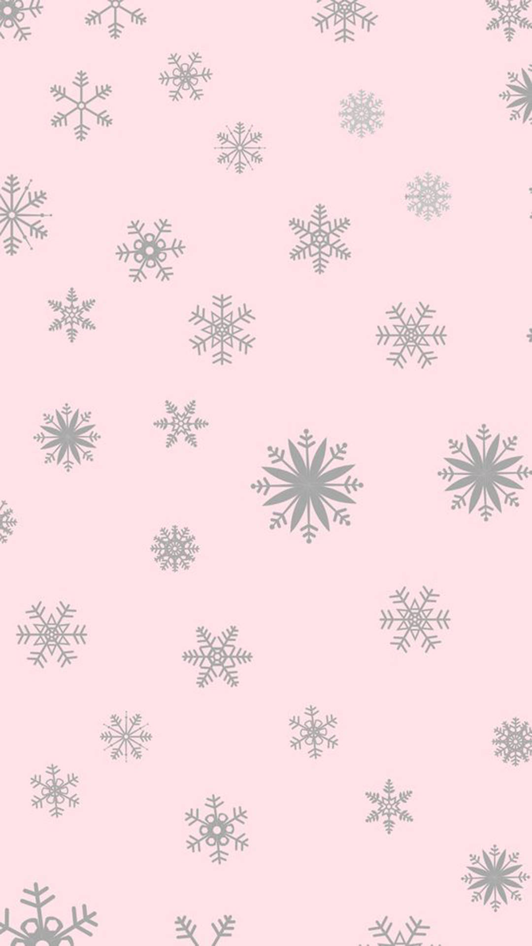 帶有銀色雪花圖案的粉紅色壁紙，適合冬季裝飾。 — 雪花 GIF 壁紙