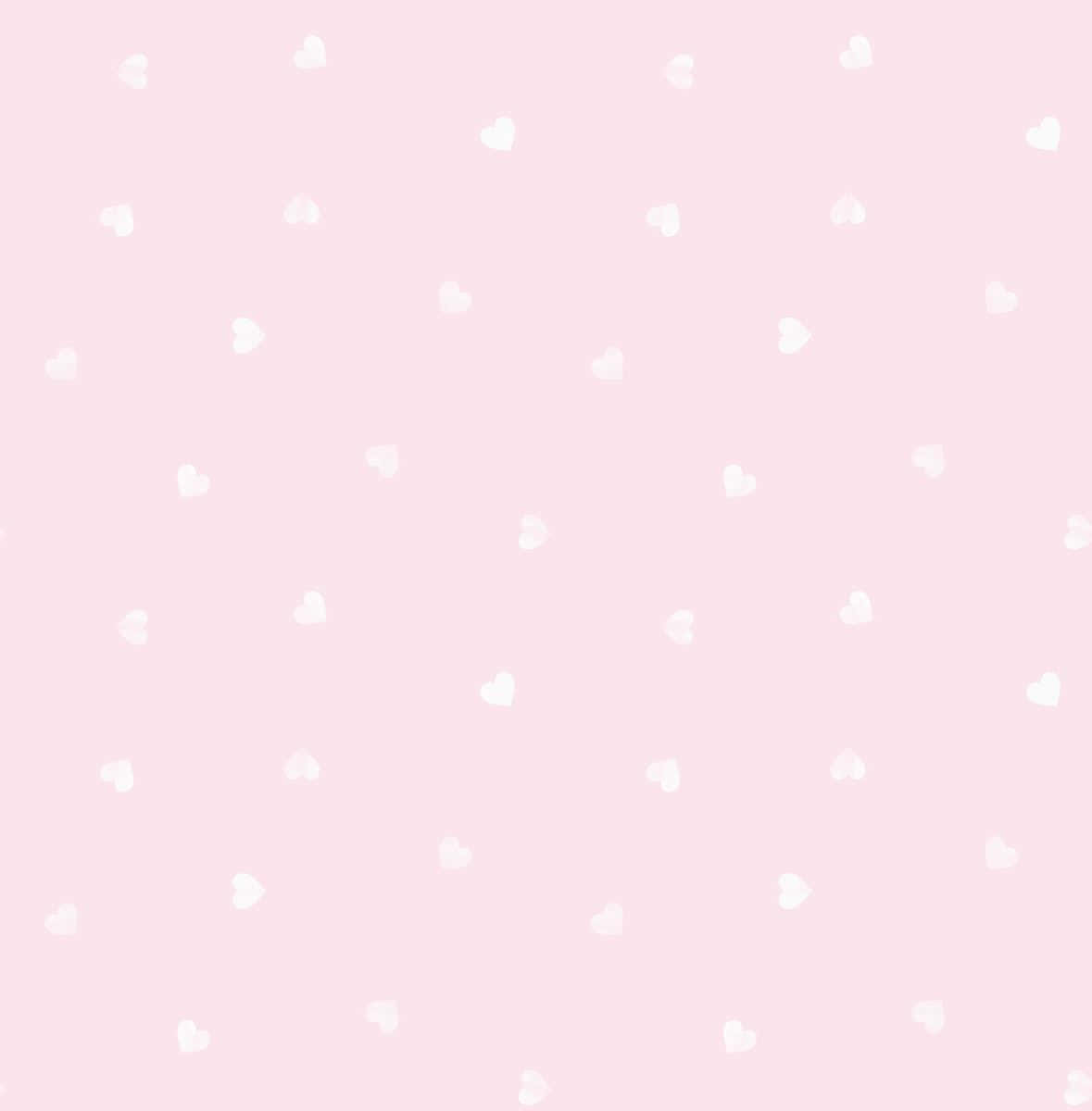 帶有散落白色心形圖案的粉紅色壁紙 — 愛心 GIF 壁紙