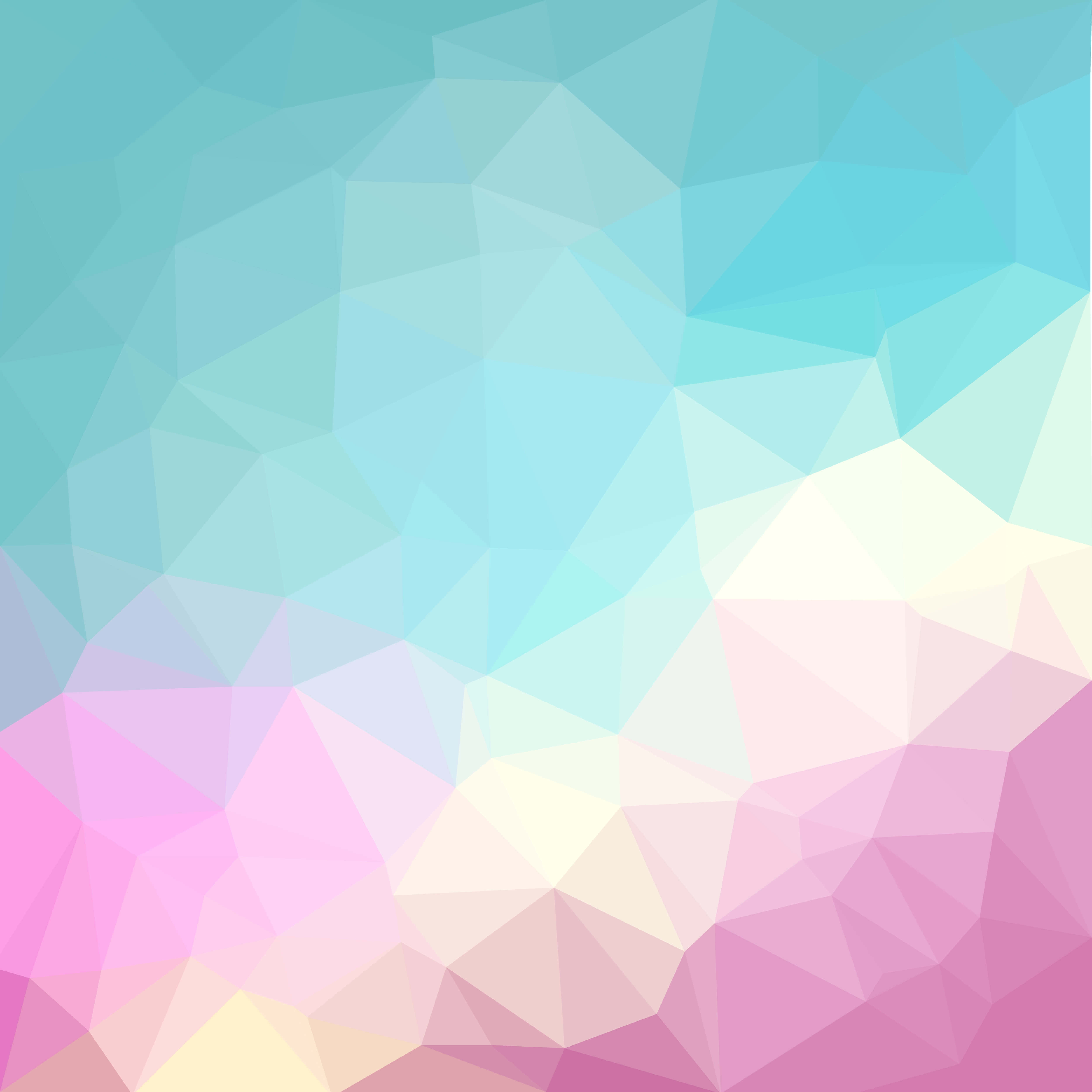 Geometric 桌布 壁紙 — 柔和的粉藍色和粉紅色幾何三角形漸變，形成一個舒緩的抽象背景。