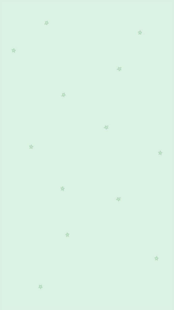 pastel 桌布 壁紙 — 柔和的薄荷綠色背景，散落著細小的星星形狀，營造出溫柔的天體圖案。